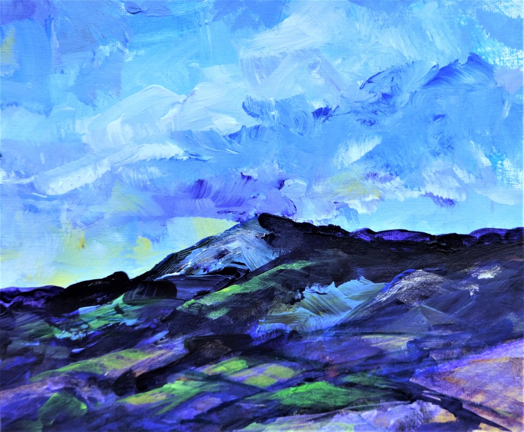 Llanfair Hill from Knuck Bank Acrylic on paper 42 x 45 cm