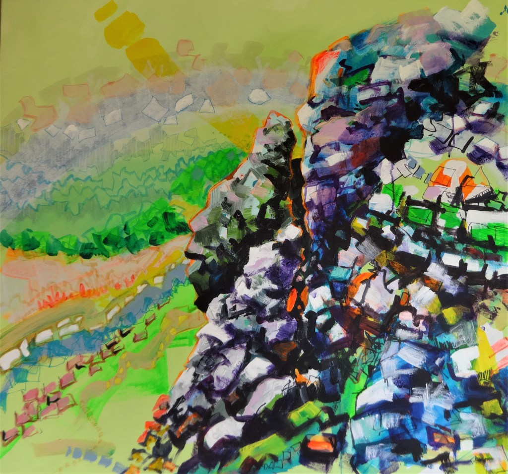 Needle’s Eye Acrylic and Mixed Media on canvas 91 x 97 cm