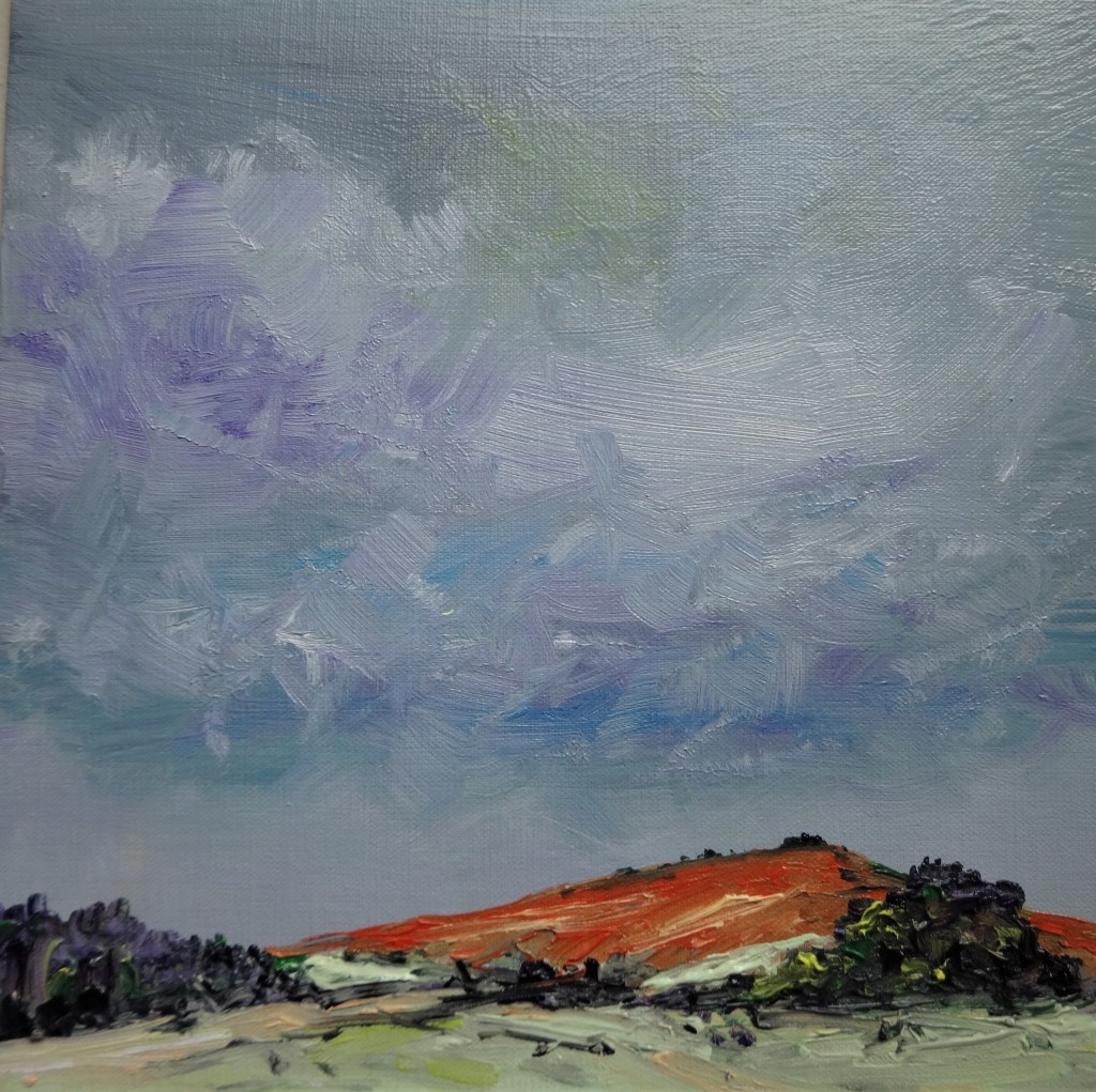 SOLD - Stiperstones Oil on canvas board 45 x 45 cm