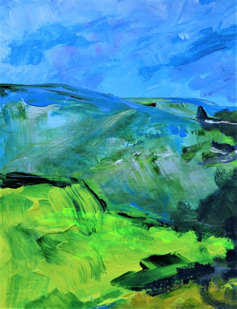 The Lawley from Longmynd Acrylic on paper 22 x 17 cm