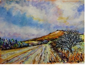After the Frost, Stiperstones
Mixed media on paper
30 x 40 cm
