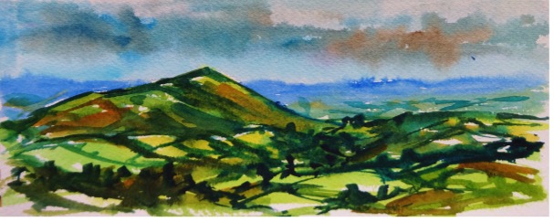 Corndon Hill from Stiperstones Ridge
Watercolour
11 x 26 cm
