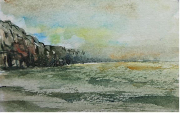 Galt Ffynnon yr Hydd, Fairbourne
Watercolour
9 x 13 cm
