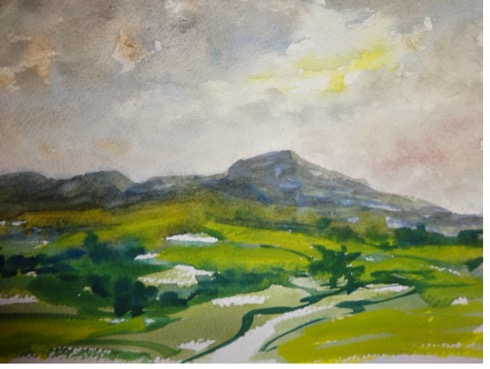 Mucklewick Hill from Ritton Farm
Watercolour
18 x 24 cm
